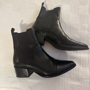 Vagabond Marja Black Leather Ankle Boots 39 Size 8 Booties